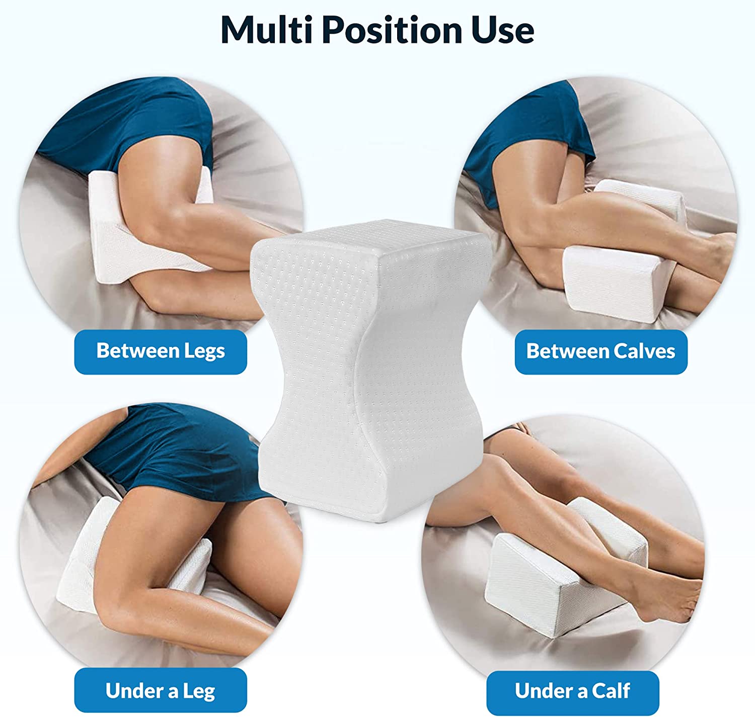 Knee Leg Pillow Between Legs Memory Foam Sleeping Cushion Back Pain Relief  USA